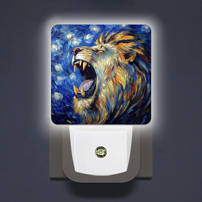 Lights by Night Decorative LED Night Light, Starry Night Roaring Lion Night