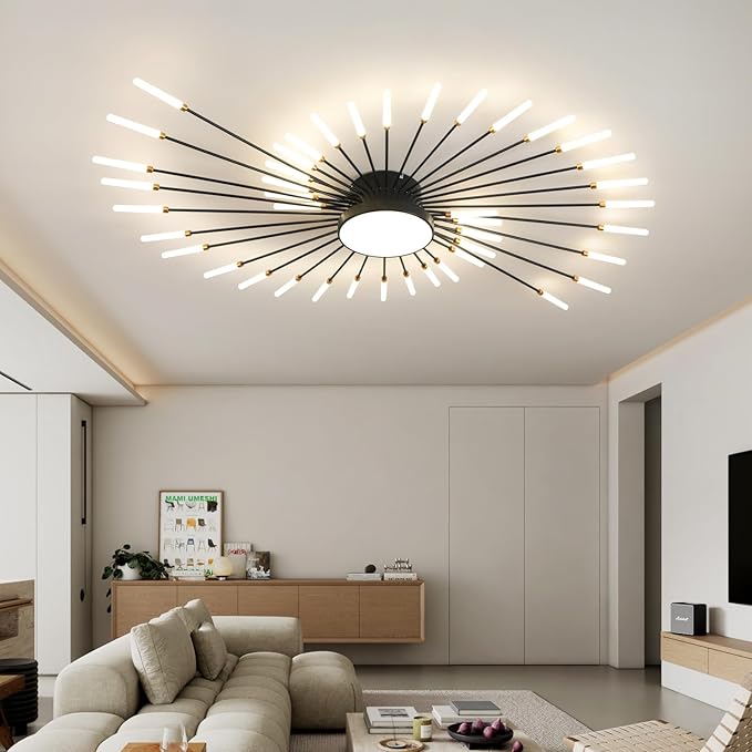 ziidoo Modern Ceiling Light, 42+1 Lights Metal Firework Designed Chic Led