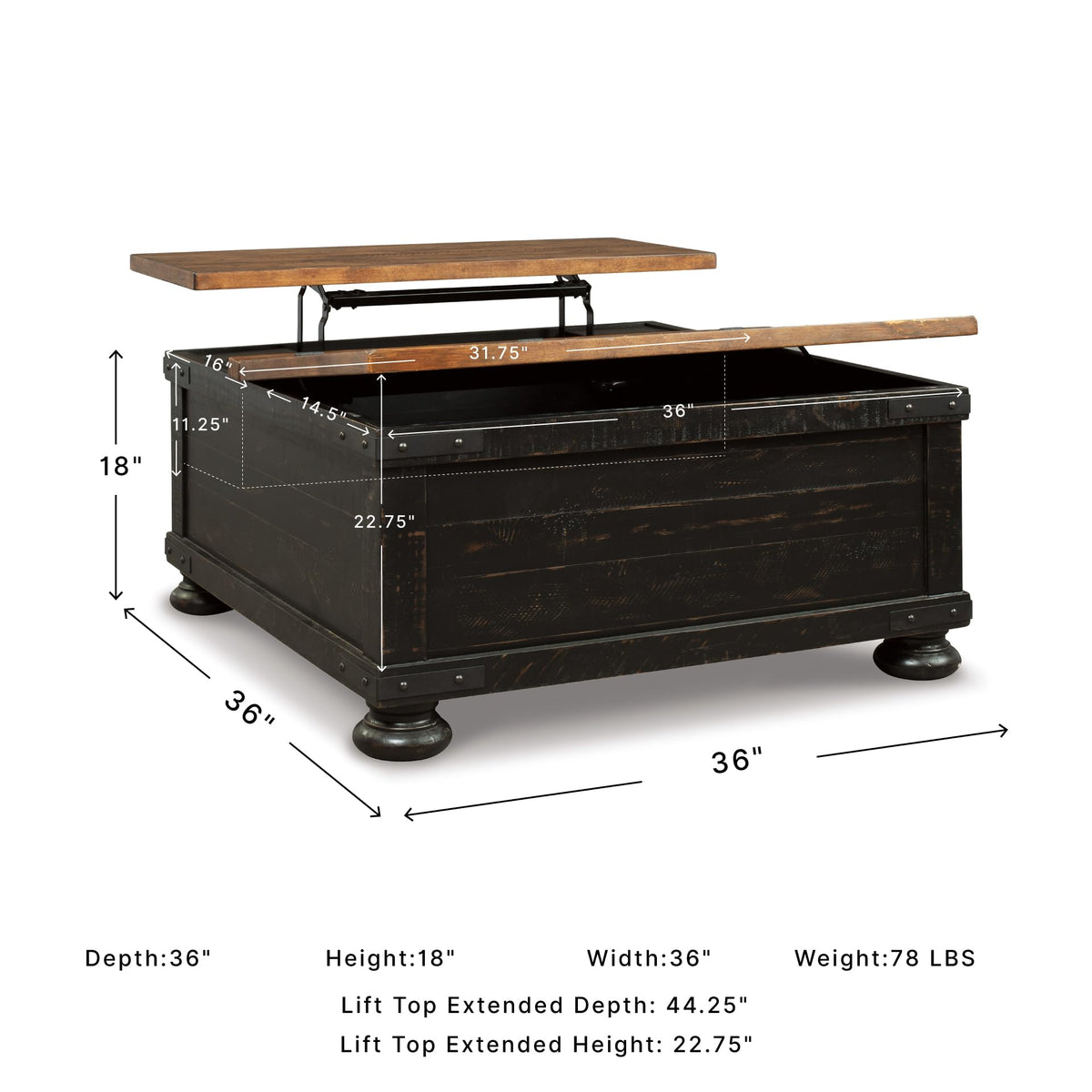 Lift Top Coffee Table with Storage