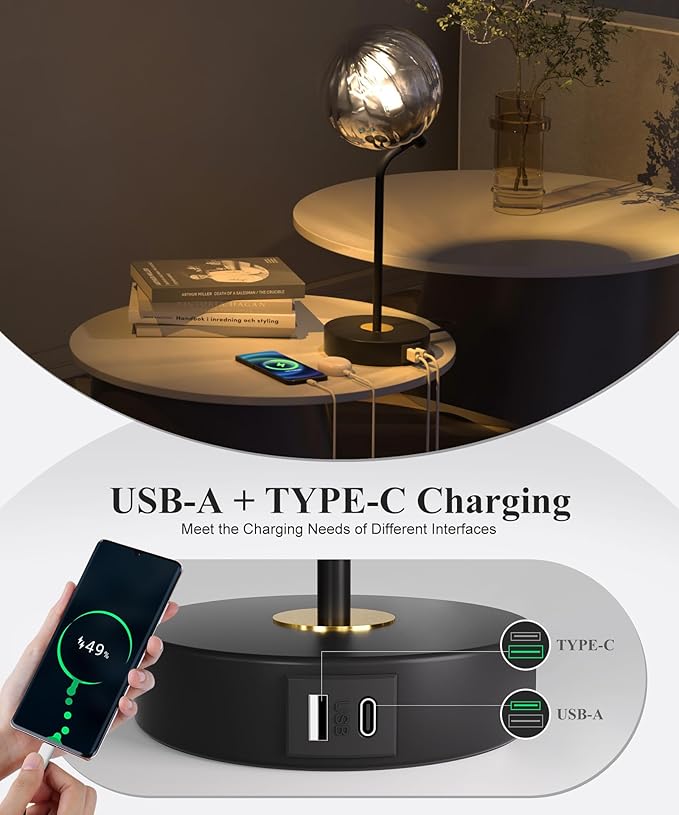 M14-2 Metro Sphere Glass Table Lamp