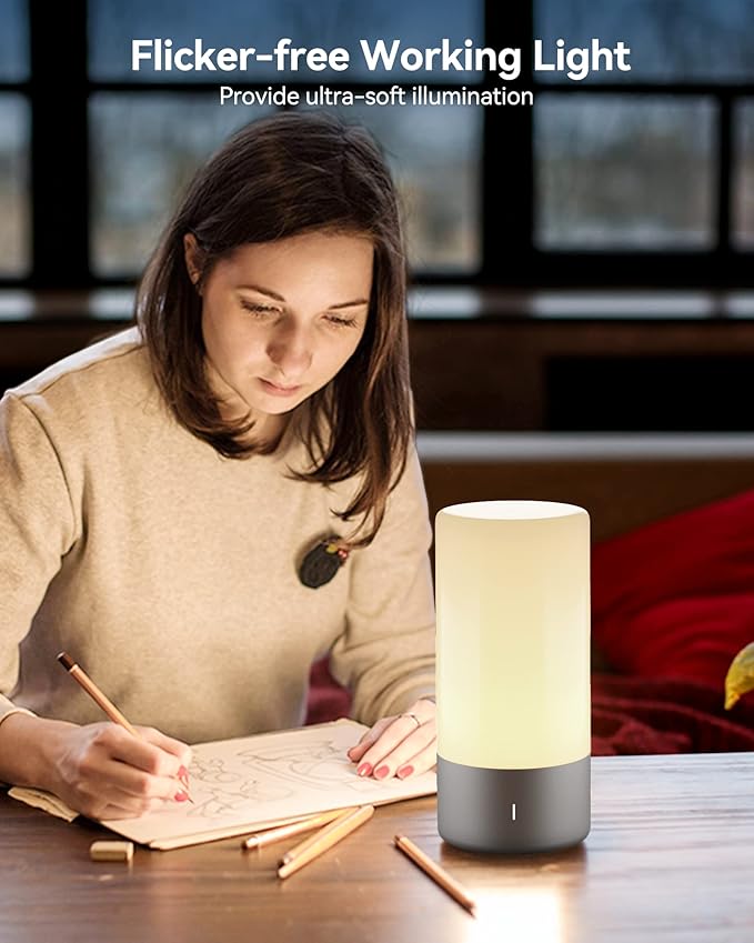 Table Lamp, Bedside Touch Control Lamp