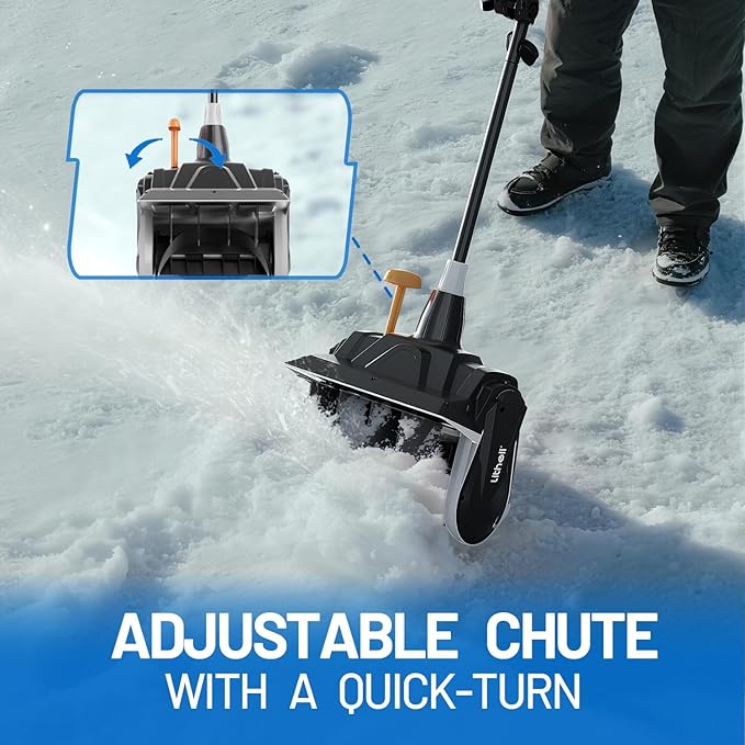 Litheli 40V Cordless Snow Shovel, 13'' Brushless Electric Snow Blower with 2X2.5 Ah Batteries Included, Lightweight Battery-Powered Snow Thrower for Driveway & Sidewalk