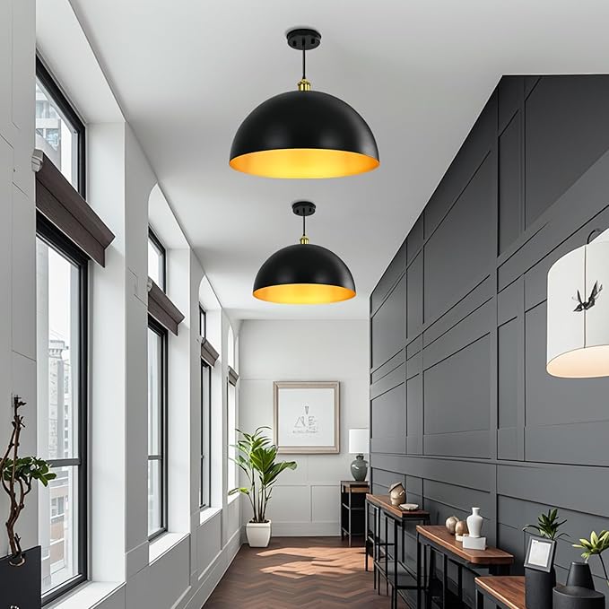 Black-Farmhouse Pendant-Light Hanging-Lamp Fixtures