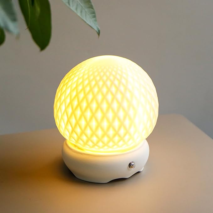 JHY DESIGN Ceramic Spherical Decorative lamp 6" H Rechargeable Table Lamp