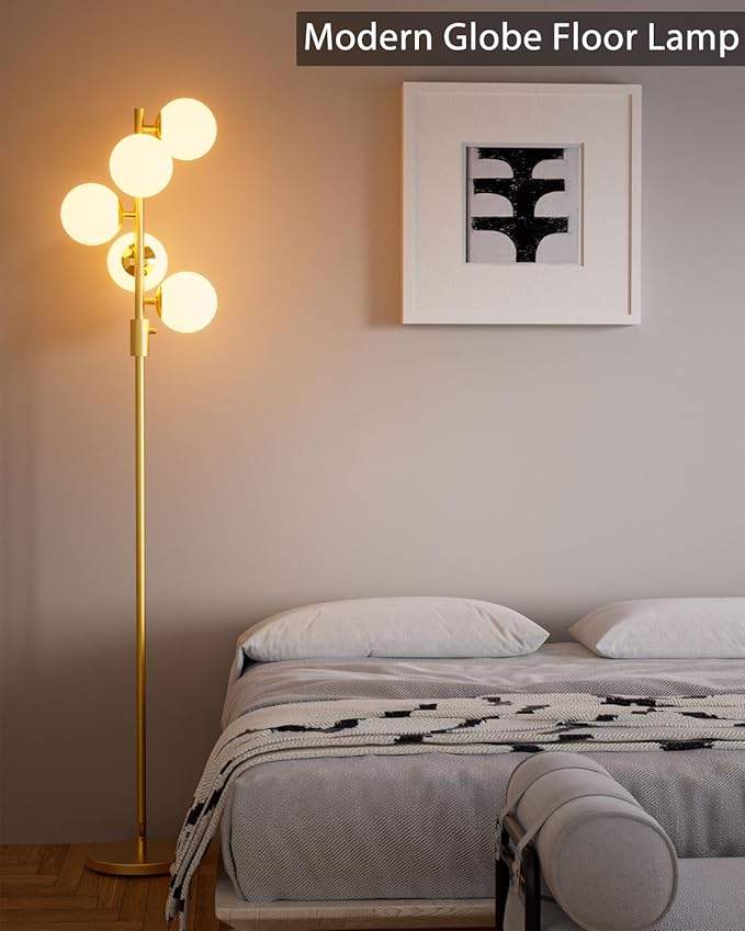 Dimmable Gold Floor Lamp, 64IN Tall Standing Lamps