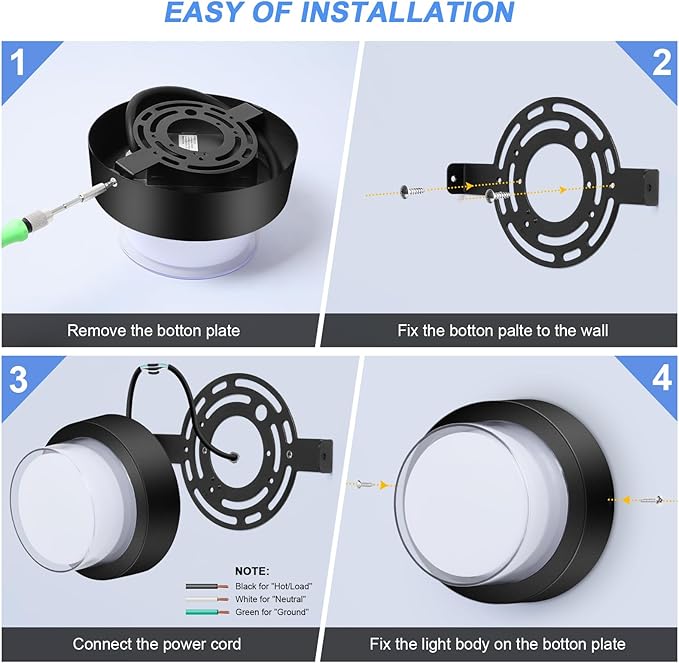Outdoor LED Ceiling Flood Lights, Waterproof Modern Exterior Wall Light