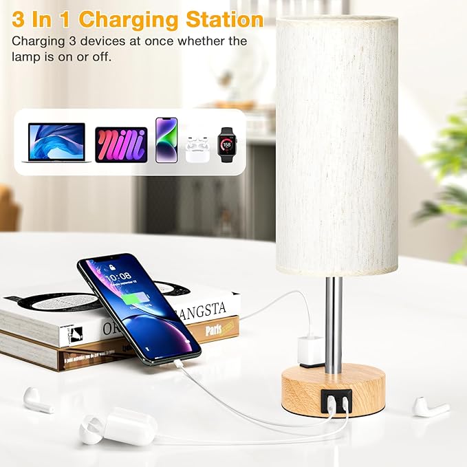 Touch Bedside Table Lamps Set