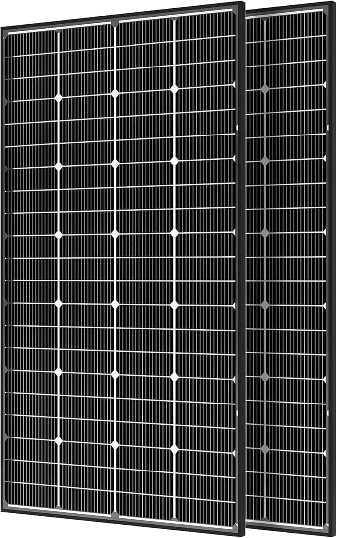 JJN Bifacial 400 Watt Solar Panel, 16BB N-Type 2 Pcs 200W 12V 25% High Efficiency 400W Solar Panels, Monocrystalline Solar Module for RV Home Farm Trailer Camper Marine Off-Grid Solar System