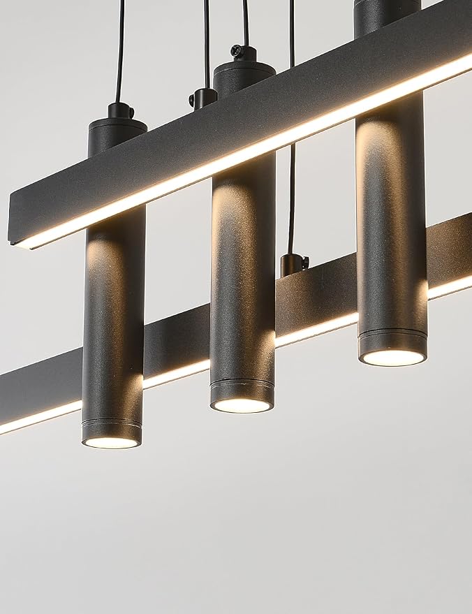 71" Black Linear LED Pendant Light Dimmable