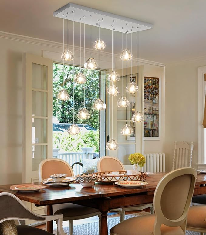 Brushed Nickel Rectangular Chandeliers
