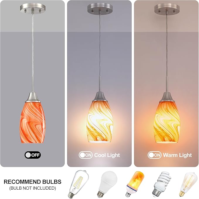 Mini Glass Pendant Light 4.72"
