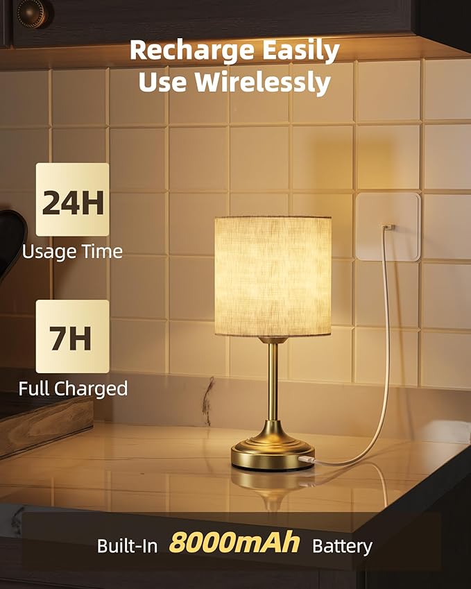 Wireless Lamp, Ambient Light, Touch Control, Rechargeable Table, Rechargeable