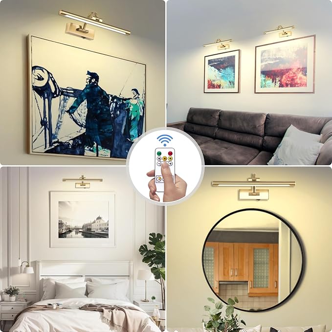 Wireless Picture Lights for Wall Rechargeable, Battery Operated Art Light for