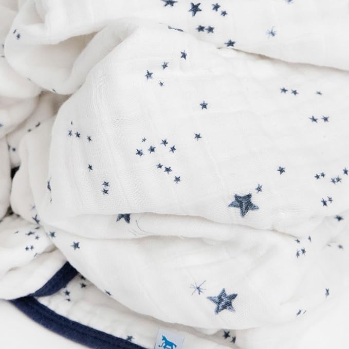 Little Unicorn Original Premium Cotton Quilt | Multi-Layered & Extra-Soft Muslin Fabric |for Babies & Toddlers (Shooting Stars)