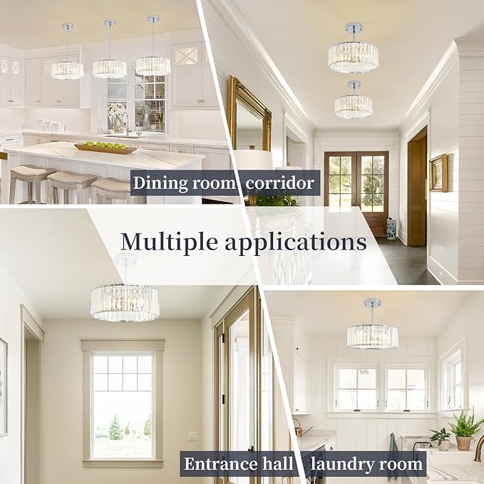 3-Light Modern Crystal Chandelier