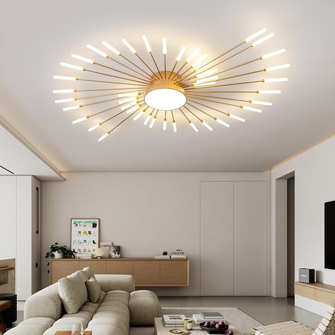 ziidoo Modern Ceiling Light, 42+1 Lights Metal Firework Designed Chic Led