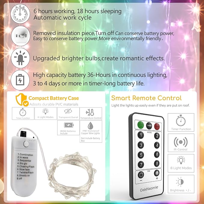 6 Pack Fairy Lights Battery Operated