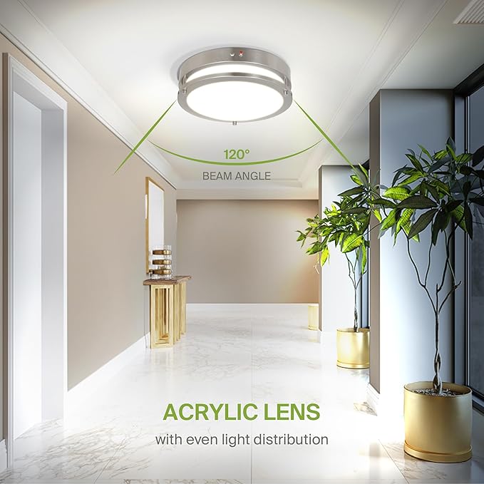 ASD LED 12" Round Flush Mount Lighting, Close to Ceiling Light Fixture | 3CCT