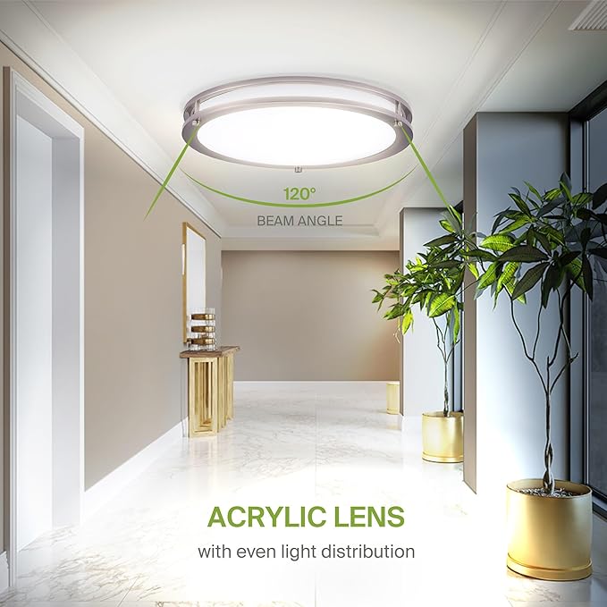 ASD LED 16" Round Flush Mount Lighting, Close to Ceiling Light Fixture | 3CCT