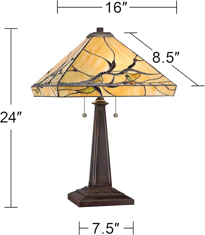 Robert Louis Tiffany Budding Branch Mission Tiffany Style Table Lamp 24" High