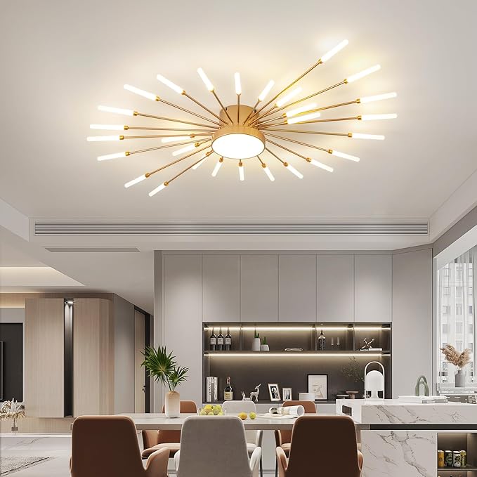 ziidoo Modern Ceiling Light, 28+1 Lights Metal Firework Designed Chic Led