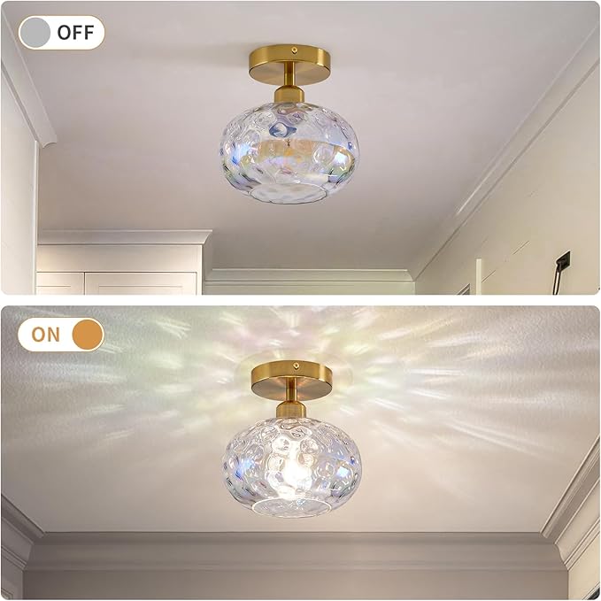 Vintage Glass Flush Mount Ceiling Light