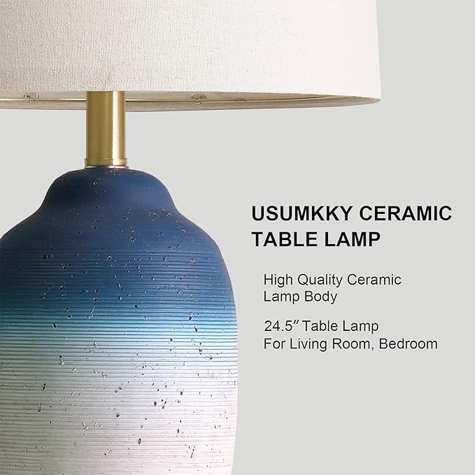 24.5" Vintage Ceramic Table Lamp