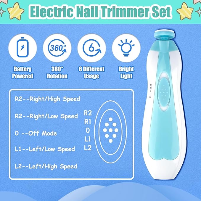 Baby Healthcare and Grooming Kit, 20 in 1 Portable Baby Safety Care Set with Hair Brush Comb Nasal Aspirator Electric Nail Trimmer Set Baby Essentials kit for Newborn Boys Girls (Green 20 in 1)