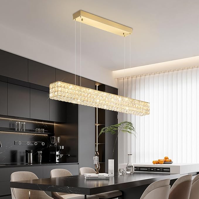 Rectangle Crystal Chandelier Modern Gold Crystal Chandelier Rectangular Pendant