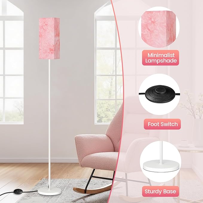 Floor Lamp, Pole Lamp with Foot Switch, Modern Standing Lamp, Minimalist