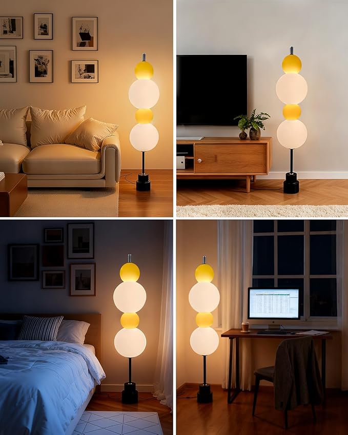 Yellow Globe Floor Lamp