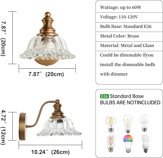 Vintage Wall Sconces Brass Wall Lights