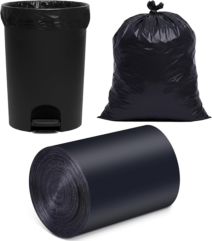 O2frepak 13 Gallon Multipurpose Tear-Resistant Trash Bags,Heavy Duty,Tastless and Black Garbage Bags (100 Count,60x80cm)