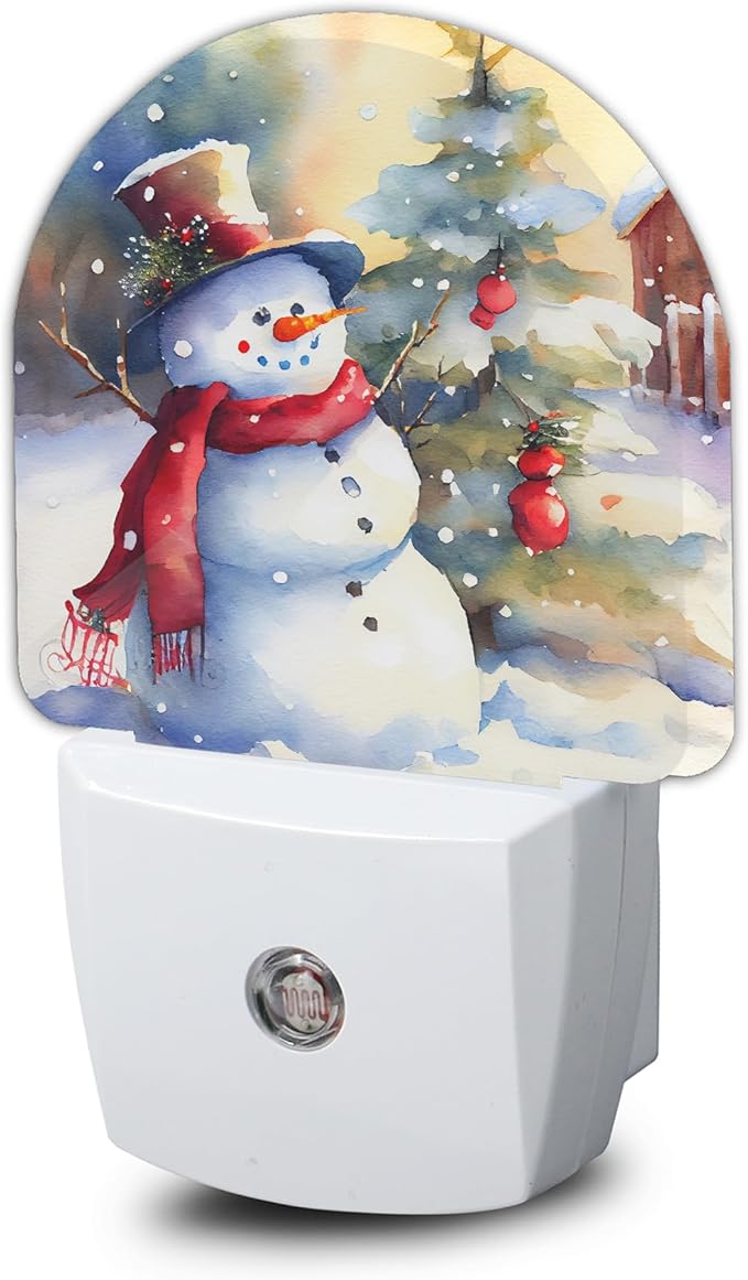 Snowman Christmas Tree Night Light, Winter Holiday Night Light Plug into Wall