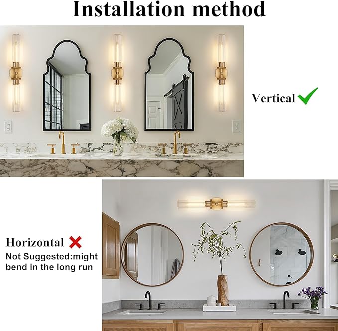 Gold Crystal Bathroom Wall Sconce Light Fixture Modern Bathroom Vanity Light