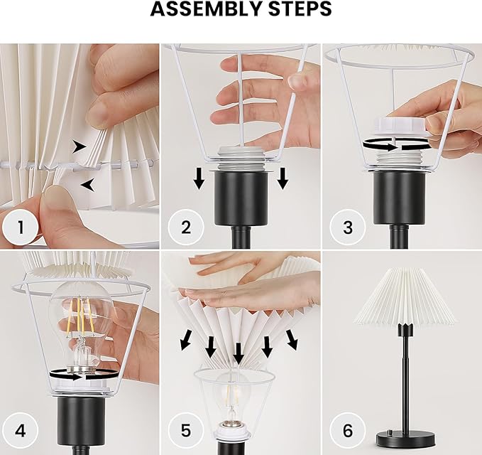 Bedside Table Lamp Set of 2: Dimmable Nightstand Bedside Lamps