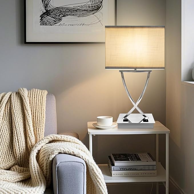 21.38" Table Lamp for Bedroom Living Room 3-Way Dimmable Touch Control Medium