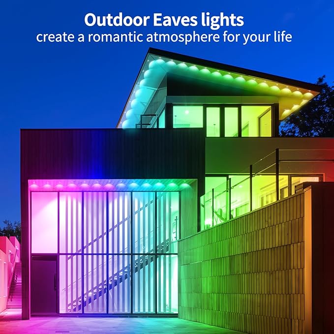 200ft permanent outdoor light, RGB Smart outdoor eave lights