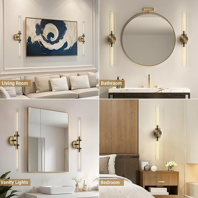 Brass Wall Sconce, Bathroom Vanity Light Fixtures, Modern Wall Lights