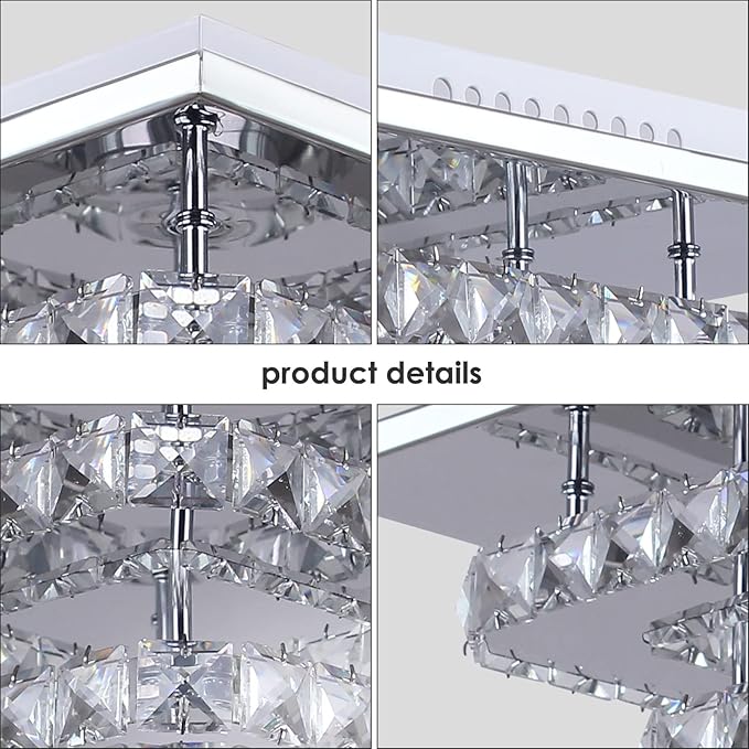 Mini Chandelier LED Crystal Ceiling Light 2 Layers Flush Mount Ceiling Light