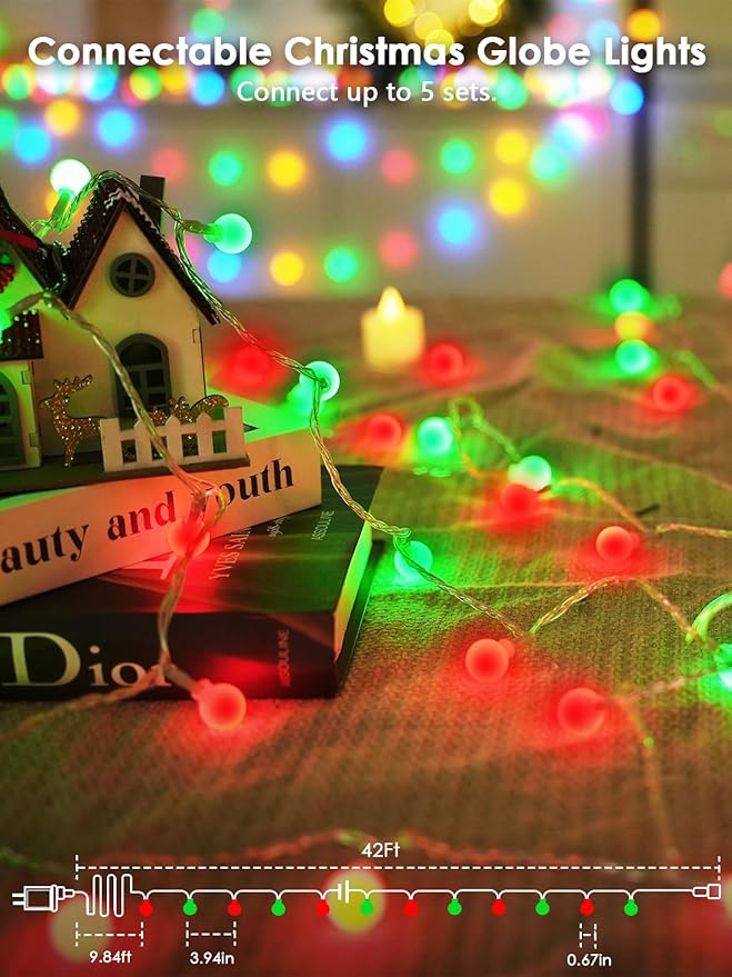 2025 New Connectable 43FT Smart Voice Controlled Christmas String Lights Indoor