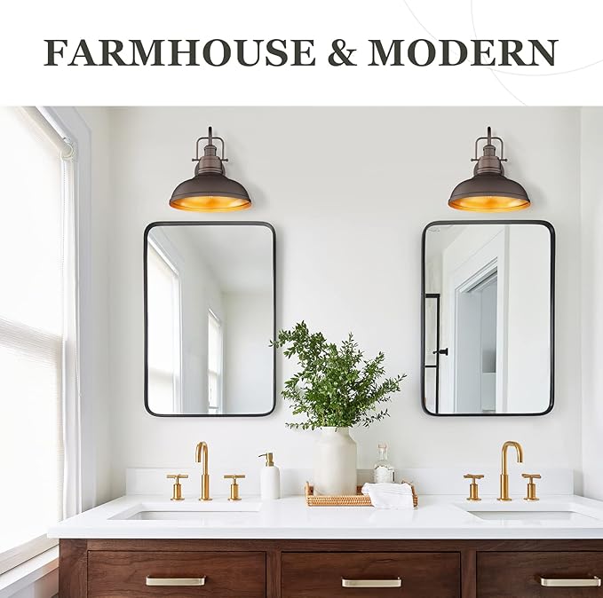 zeyu 11" Farmhouse Barn Light, Vintage Wall Light Sconce