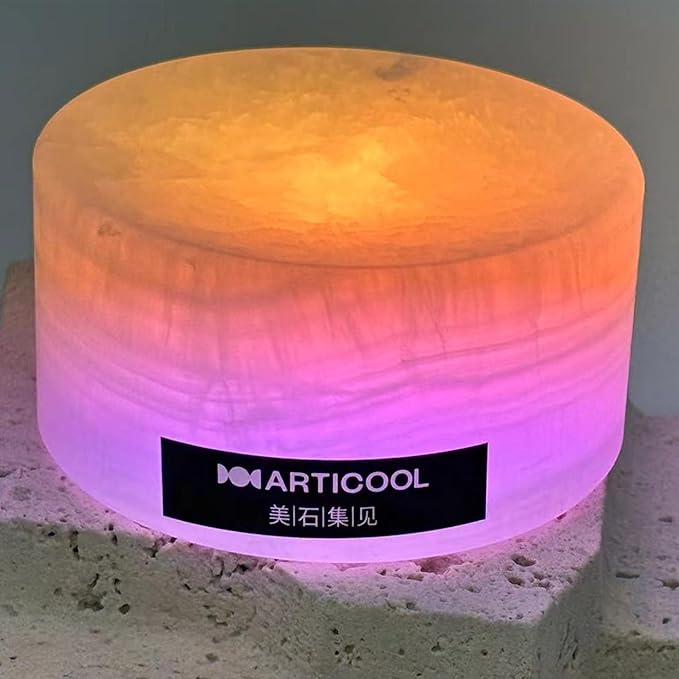 Natural Jade Touch Night Light: Color-Changing LED Mood Lamp, Rechargeable Soft