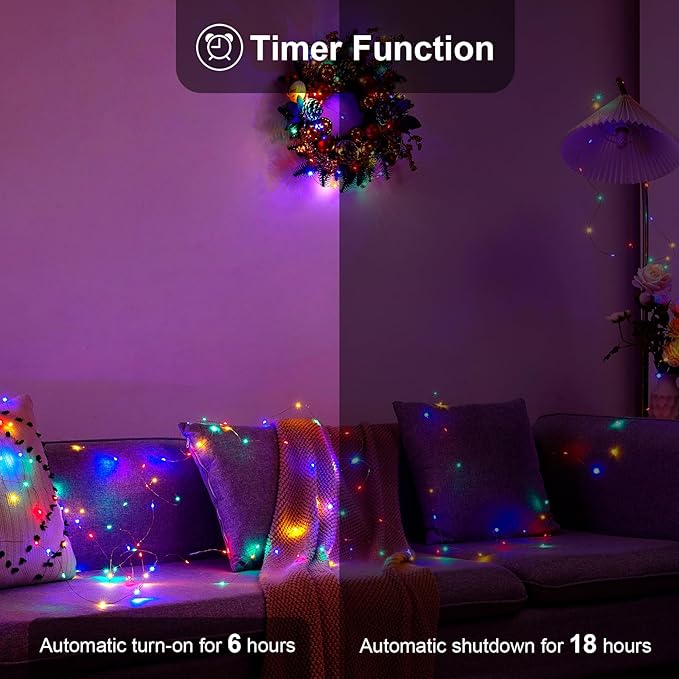 2 Pack 16.4ft Battery Operated String Lights