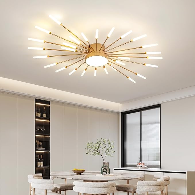 ziidoo Modern Ceiling Light, 28+1 Lights Metal Firework Designed Chic Led