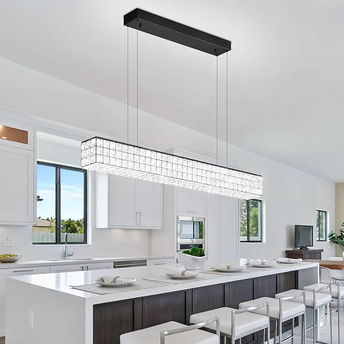 Rectangle Crystal Chandelier Modern Crystal Chandelier Black Rectangular