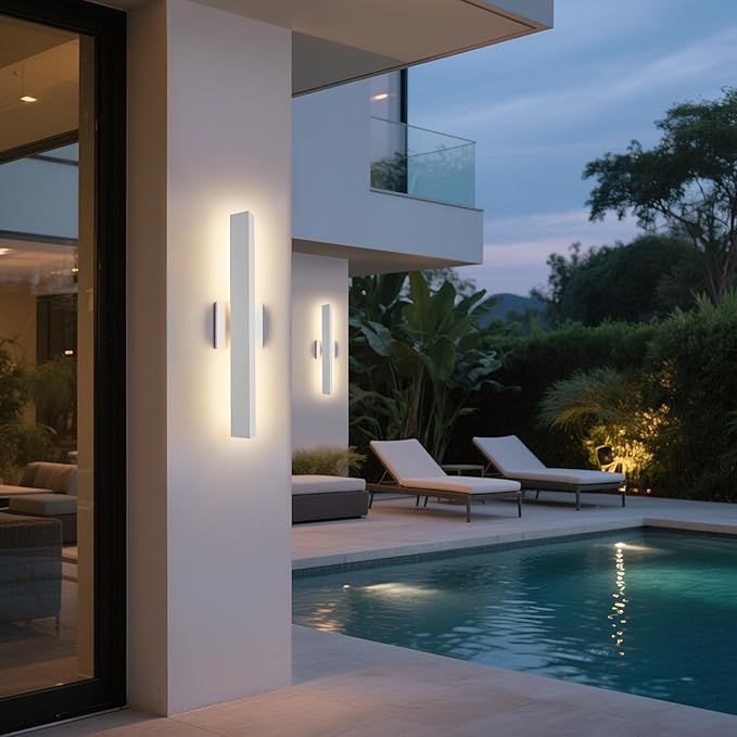 21.9IN LED Outdoor Aluminum Wall Lights, 20W Dimmable, IP65 Waterproof