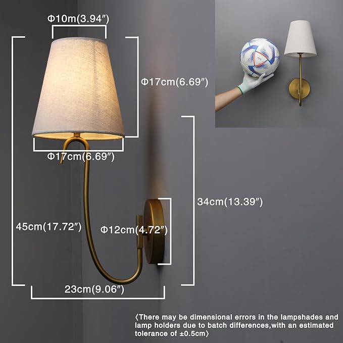 PERMO Antique Gold Wall Sconce