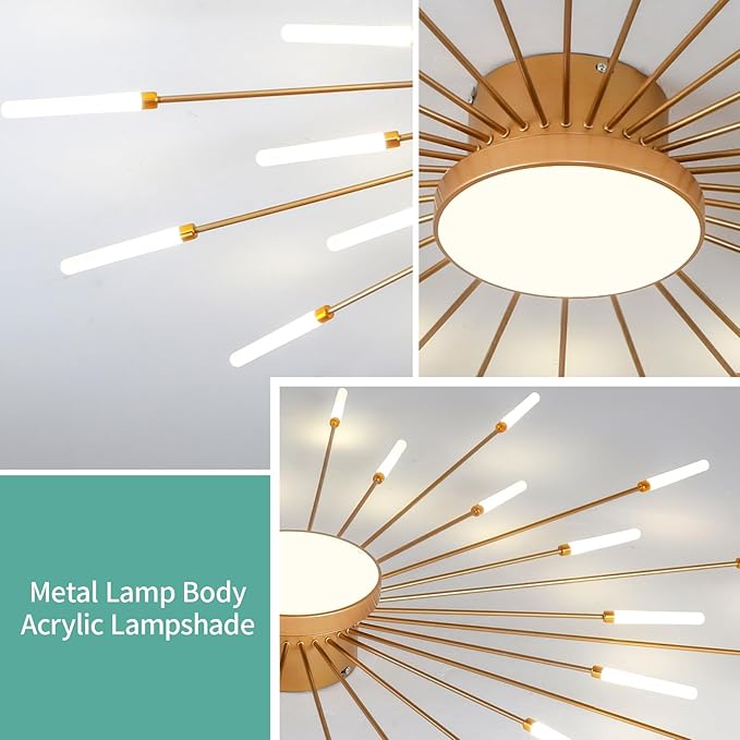 ziidoo Modern Ceiling Light, 30+1 Lights Metal Firework Designed Chic Led