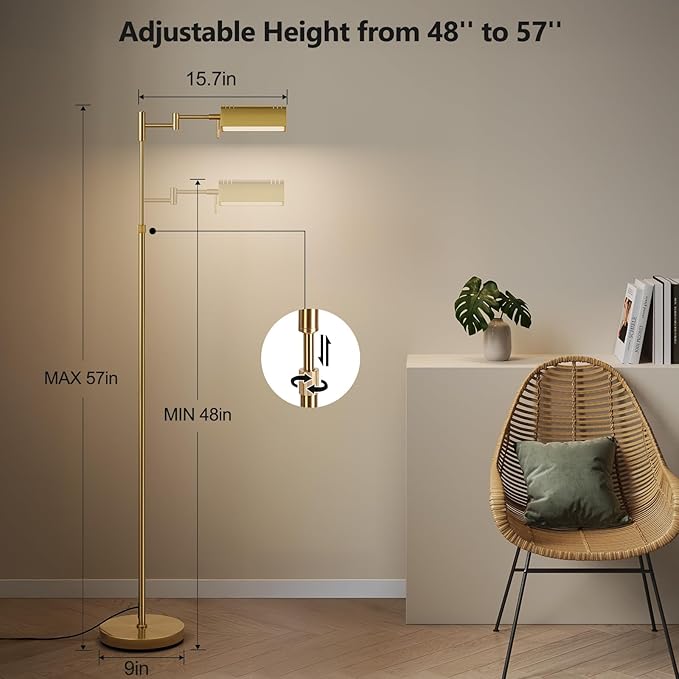 SUNMORY Dimmable LED Pharmacy Floor Lamp, 16W/1500LM Bright Reading Floor Lamp